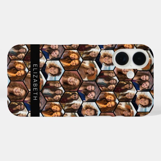 7 Photo Collage retro funky geometrisch patroon Case-Mate iPhone Case (Achterkant (horizontaal))