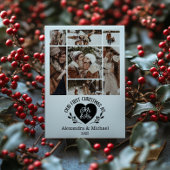 7 Photo Heart First Christmas as Mr & Mrs Feestdagenkaart