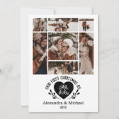 7 Photo Heart First Christmas as Mr & Mrs Feestdagenkaart (Voorkant)