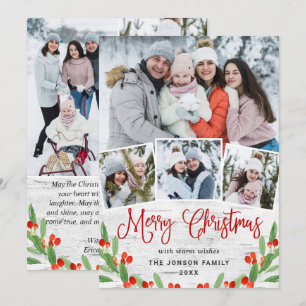 7 PHOTO-kerstfeestmaal roestvrij Birch Bark Greeti Feestdagenkaart