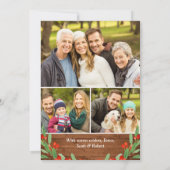 7 PHOTO Kerstmis Rustic Brown Wood Greeting Feestdagenkaart (Achterkant)