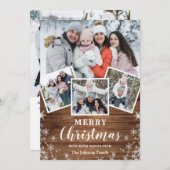 7 PHOTO Kerstmis Rustige houten groet Feestdagenkaart (Voorkant / Achterkant)