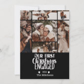 7 Photo Minimalist First Christmas Engaged Feestdagenkaart (Voorkant)