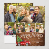 7 PHOTO Retro Kerstmis Rustige Tronkelwagen Feestdagenkaart (Voorkant / Achterkant)