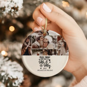 7 Photo Snowflakes Christmas Mr and Mrs  Keramisch Ornament