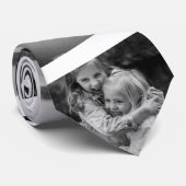 7 Photo White Stripe Stropdas Black and White Sjab (Opgerold)