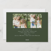 7 photos Merry Christmas script red green plaid  Feestdagenkaart (Achterkant)