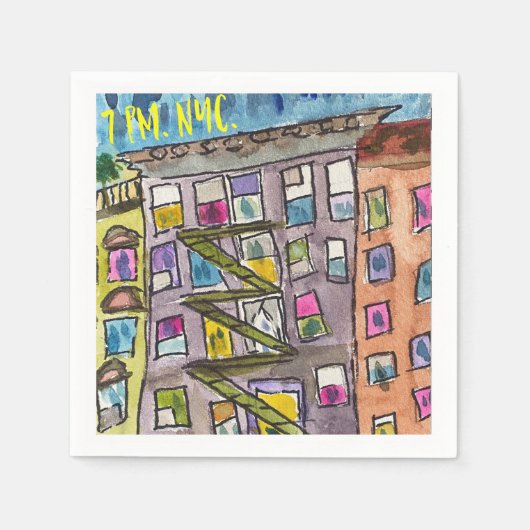 7 PM NYC Dankbaarheid Cocktail servet (Voorkant)