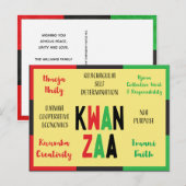7 Principes Modern Kwanzaa Holiday Card Feestdagenkaart (Voorkant / Achterkant)