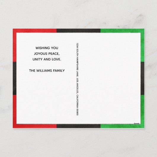 7 Principes Modern Kwanzaa Holiday Card Feestdagenkaart (Achterkant)