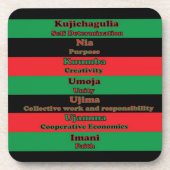 7 Principes van het Kwanzaa Cork Onderzetter (Voorkant)