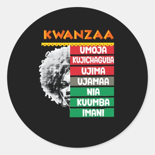 7 principes van Kwanzaa4 Ronde Sticker (Voorkant)