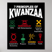 7 Principes van Kwanzaa Afro-Amerikaanse Pride-Man Poster (Voorkant)