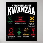 7 Principes van Kwanzaa Afro-Amerikaanse Pride-Man Poster (Voorkant)