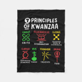 7 Principes van Kwanzaa Black Afro-Amerikaanse Man Fleece Deken (Voorkant)