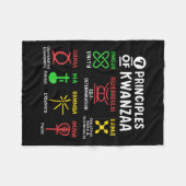 7 Principes van Kwanzaa Black Afro-Amerikaanse Man Fleece Deken (Voorkant (Horizontaal))