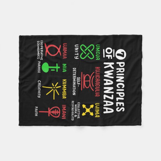 7 Principes van Kwanzaa Black Afro-Amerikaanse Man Fleece Deken (Voorkant (Horizontaal))