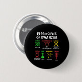 7 Principes van Kwanzaa Black Afro-Amerikaanse Man Ronde Button 5,7 Cm (Voorkant /achterkant)