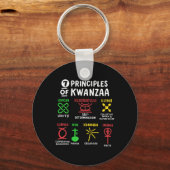 7 Principes van Kwanzaa Black Afro-Amerikaanse Man Sleutelhanger (Voorkant)