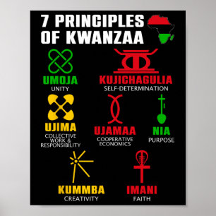 7 principes van Kwanzaa Celebration Pan African Bo Poster