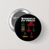 7 principes van Kwanzaa Celebration Pan African Bo Ronde Button 5,7 Cm (Voorkant /achterkant)