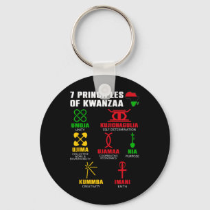 7 principes van Kwanzaa Celebration Pan African Bo Sleutelhanger