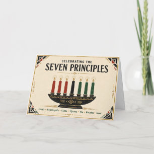 7 Principes van Kwanzaa Feestdagen Kaart