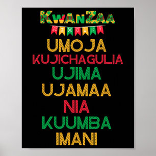 7 principes van Kwanzaa Happy Kwanzaa African Cand Poster