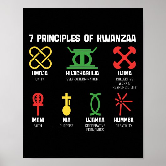 7 principes van Kwanzaa Happy Kwanzaa Afrikaanse A Poster (Voorkant)