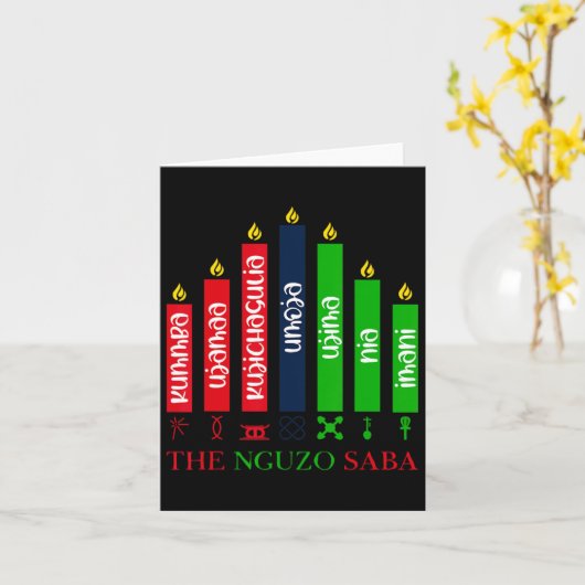 7 Principes van Kwanzaa Kaart (Gele Bloem)