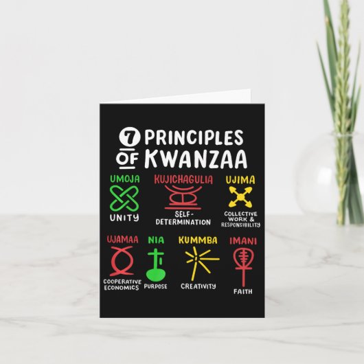 7 Principes van Kwanzaa Zwarte Afrikaanse Amerikaa Kaart (Voorkant)