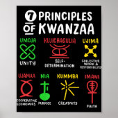 7 Principles Of Kwanzaa Black African American Men Poster (Voorkant)