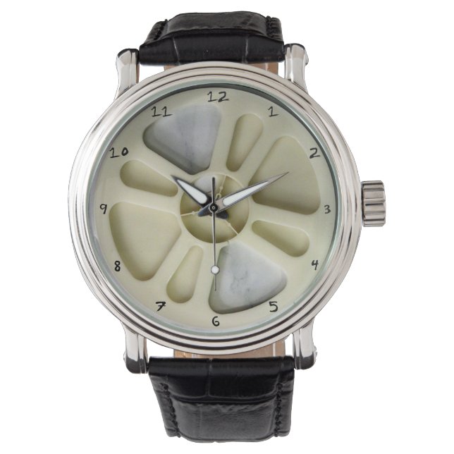 7"Reel-aan-Reel w/Numbers Horloge (Voorkant)