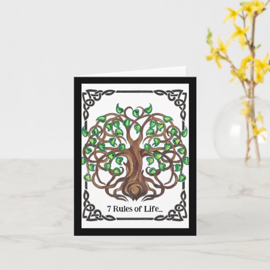 7 Regels van het leven Kaart (Gele Bloem)