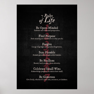 7 Regels van het leven Poster