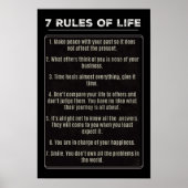 7 regels van het leven, print, waarde poster papie (Voorkant)