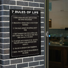 7 regels van het leven, print, waarde poster papie