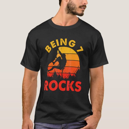 7 Rocks Retro cliber Birthday T-shirt (Voorkant)