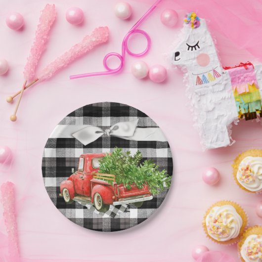 7"Rond Document Bord XMAS-Vrachtwagen Kerstmisbuff (Feest)