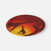 7" Rond papier Bord Afrikaanse Safari Giraffe Zon (Gekanteld)