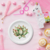 7" Rond Papier Bord Boho Cacti Cactus Succulent B (Feest)