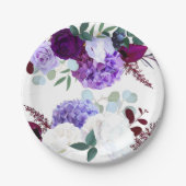 7" Rond Papier Bord Lavendel Hibiscus op Wit (Voorkant)