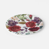 7 "Rond Papier Bord Wit Roses Goud Geometrisch (Gekanteld)