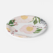 7" Rond Papier Bord Witte Bloembloemen op Wit (Gekanteld)