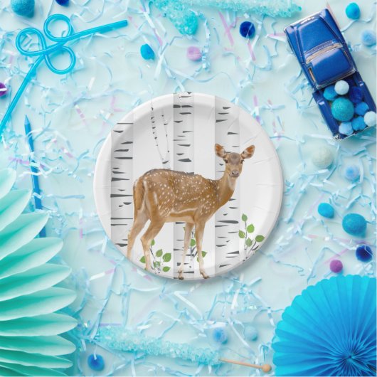 7" Ronde Papier Bord Deer Doe Woodland Buck Label (Feest)