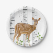 7" Ronde Papier Bord Deer Doe Woodland Buck Label (Voorkant)