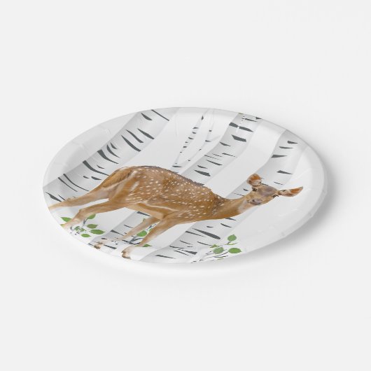 7" Ronde Papier Bord Deer Doe Woodland Buck Label (Gekanteld)