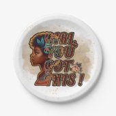 7" Ronde papieren Bord – Meisje, je hebt dit! (Voorkant)