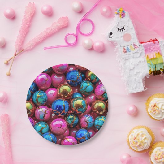 7" Round Paper Plate Papieren Bordje (Feest)