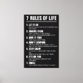 7 Rules of Life Motivational Quote Modern Script Canvas Afdruk (Voorkant)